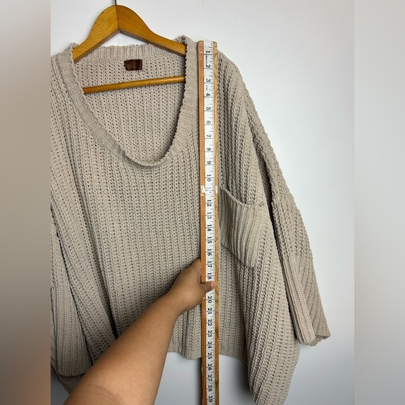 Pool Oversized Size Xl Knitted Top pullover Sweater Minimalist Brown Womens - Picture 13 of 15